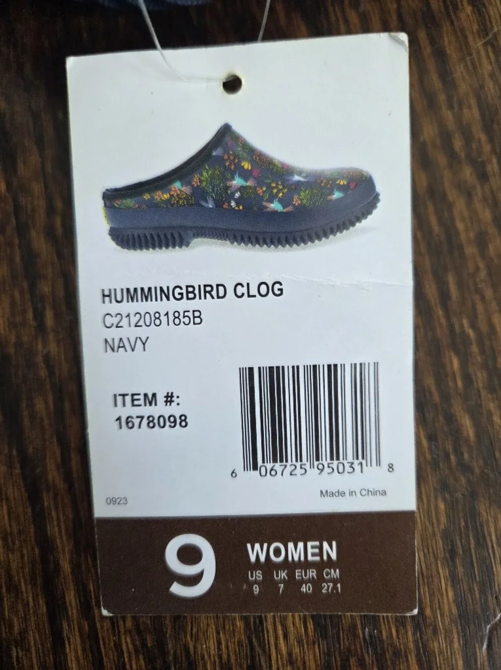 Western Chief Navy Floral 'Hummingbird' Rain Clogs with Multicolor Bird Print
